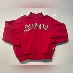 Men’s Majestic Red Los Angeles Angels OnField Therma Base Thermal FullZip Jacket